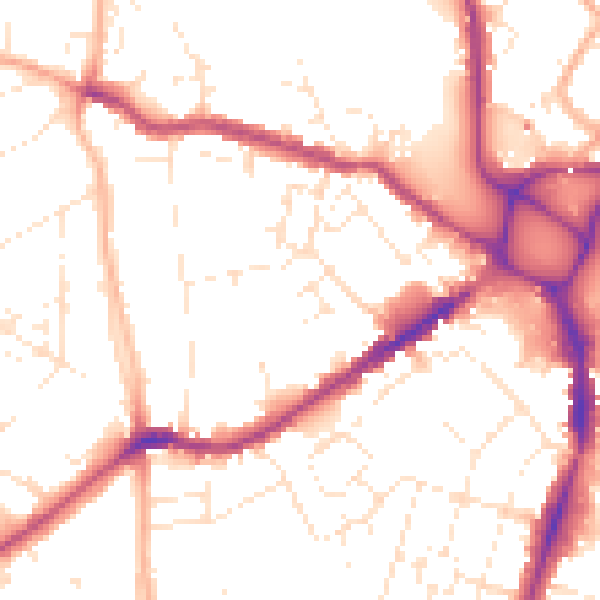Daytime road noise heatmap for EX4 1BG
