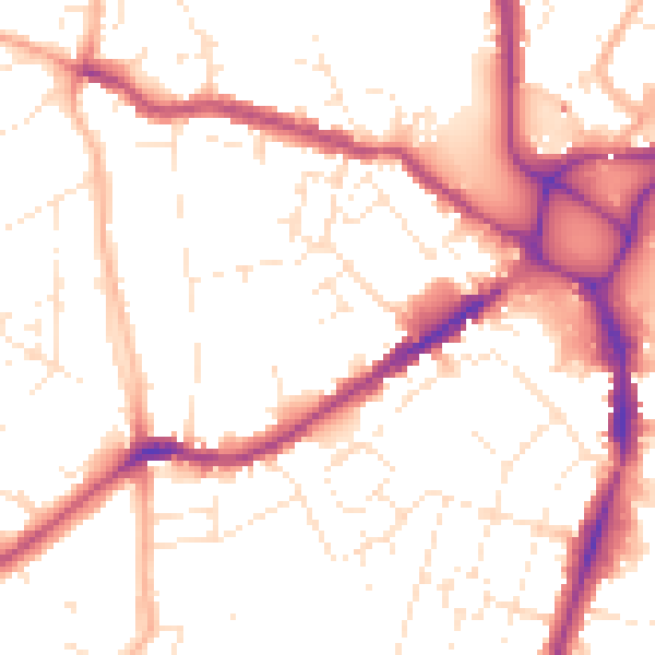 Daytime road noise heatmap for EX4 1BH