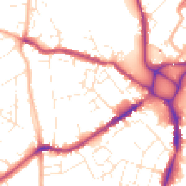 Daytime road noise heatmap for EX4 1BJ