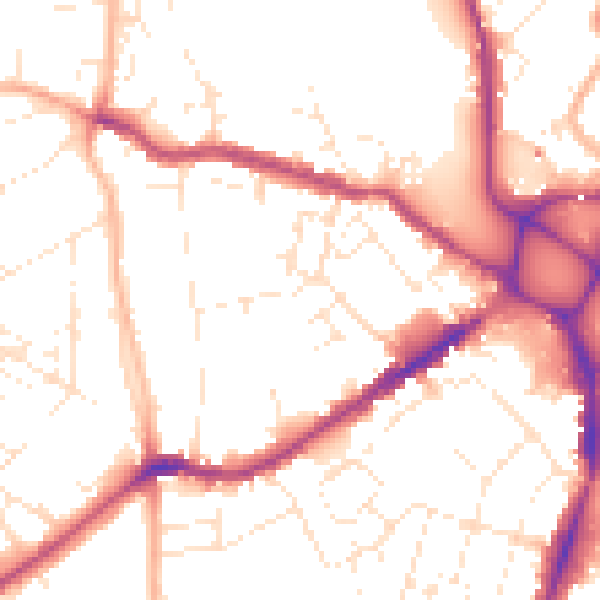 Daytime road noise heatmap for EX4 1BL