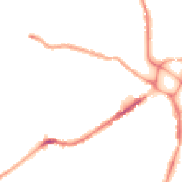 Night-time road noise heatmap for EX4 1BL