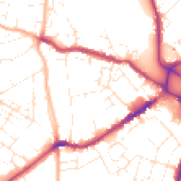 Daytime road noise heatmap for EX4 1BN