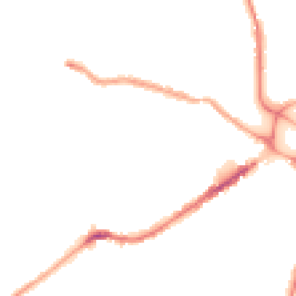Night-time road noise heatmap for EX4 1BN