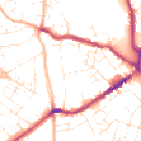 Daytime road noise heatmap for EX4 1BP