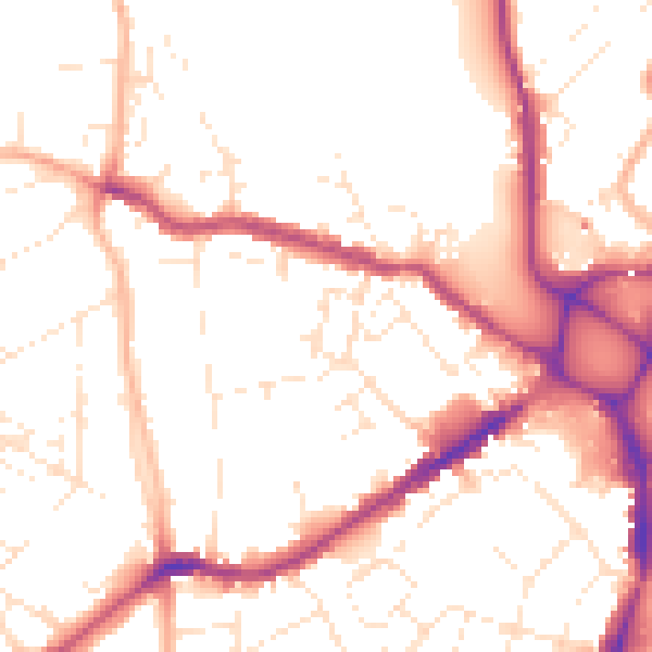 Daytime road noise heatmap for EX4 1BT