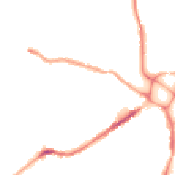 Night-time road noise heatmap for EX4 1BT