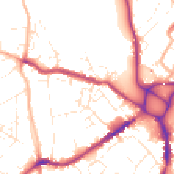 Daytime road noise heatmap for EX4 1BY