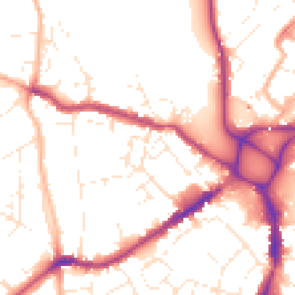Daytime road noise heatmap for EX4 1BZ