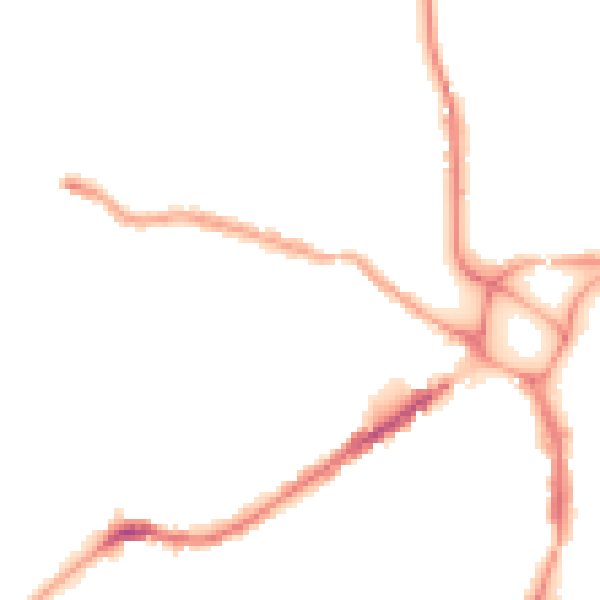 Night-time road noise heatmap for EX4 1BZ
