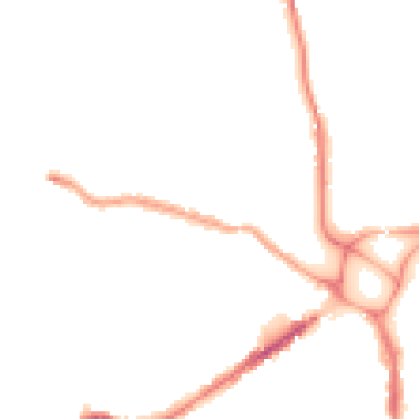 Night-time road noise heatmap for EX4 1DT