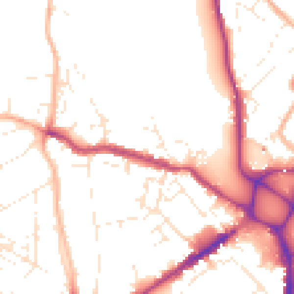 Daytime road noise heatmap for EX4 1EJ