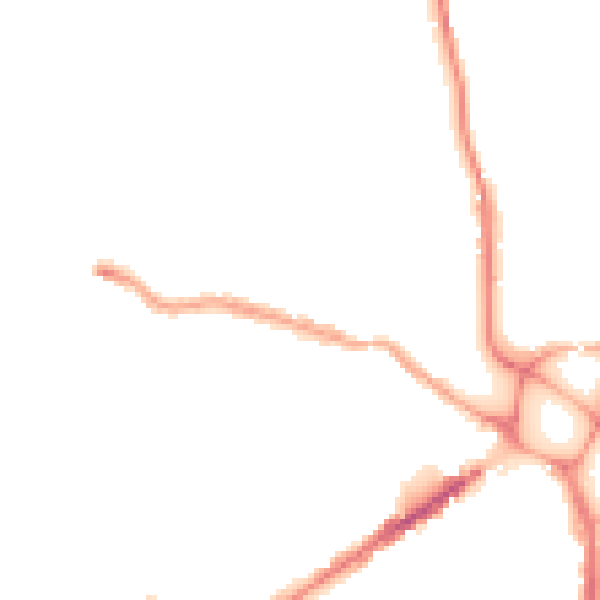 Night-time road noise heatmap for EX4 1EJ