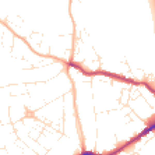 Daytime road noise heatmap for EX4 1ET
