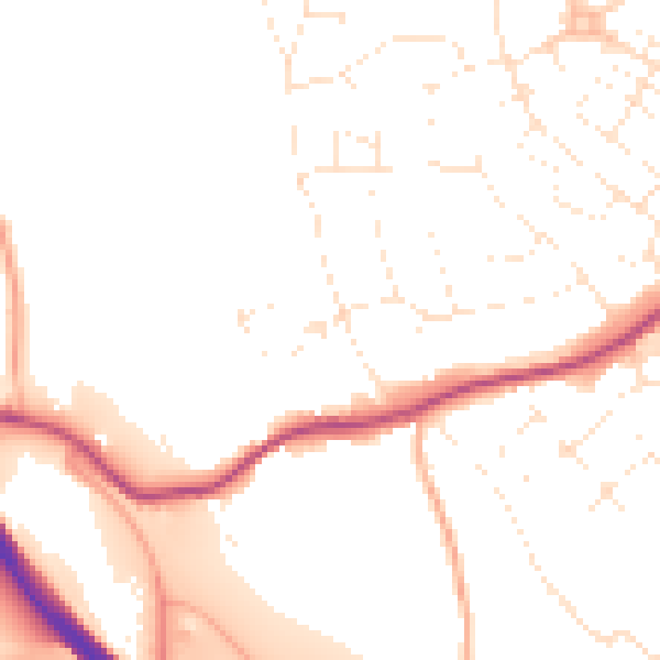 Daytime road noise heatmap for EX4 1FG