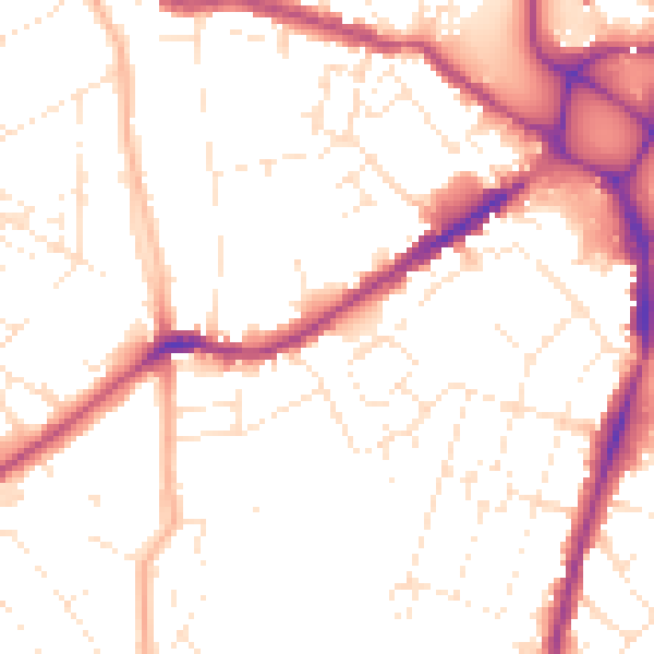 Daytime road noise heatmap for EX4 1HP