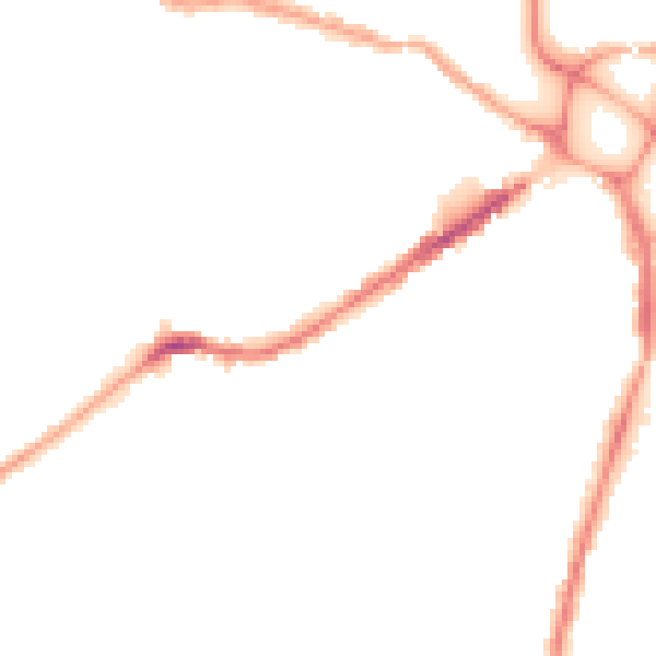 Night-time road noise heatmap for EX4 1HP
