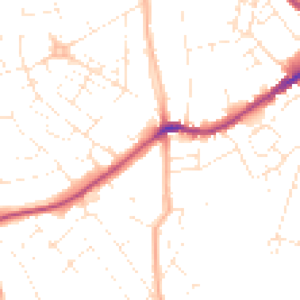 Daytime road noise heatmap for EX4 1LF