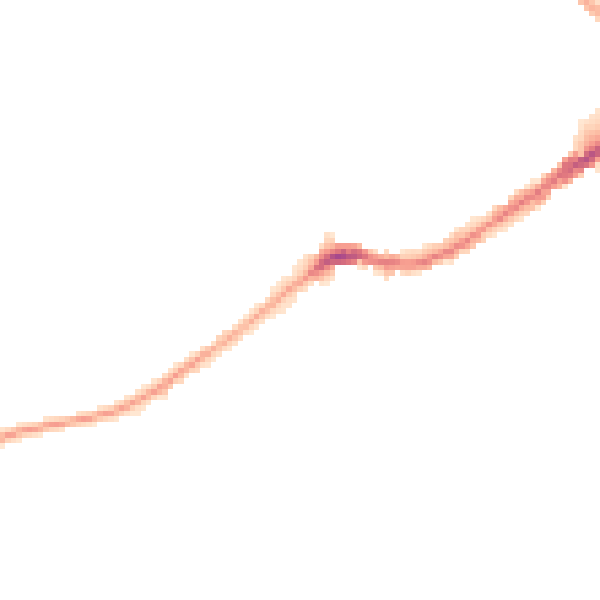 Night-time road noise heatmap for EX4 1LF