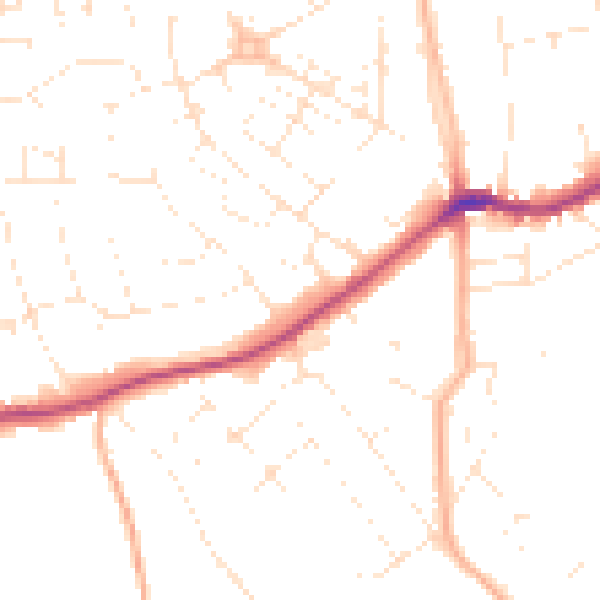 Daytime road noise heatmap for EX4 1LL