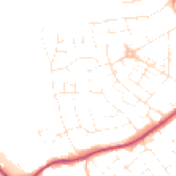 Daytime road noise heatmap for EX4 1NE