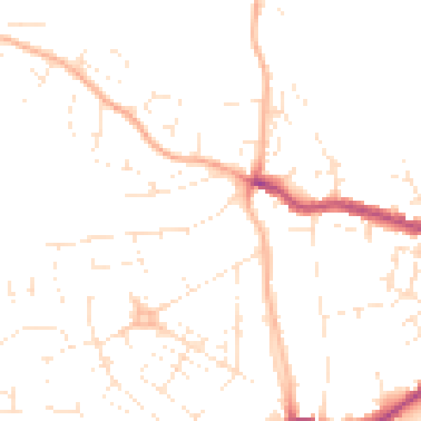 Daytime road noise heatmap for EX4 1QU