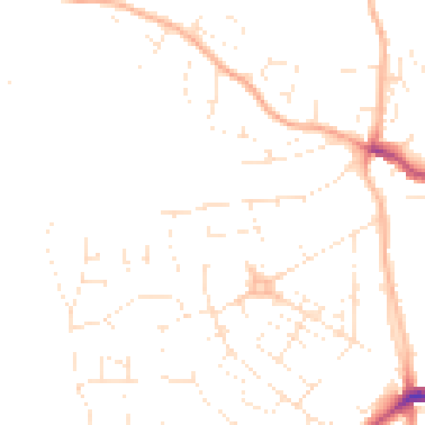 Daytime road noise heatmap for EX4 1RG