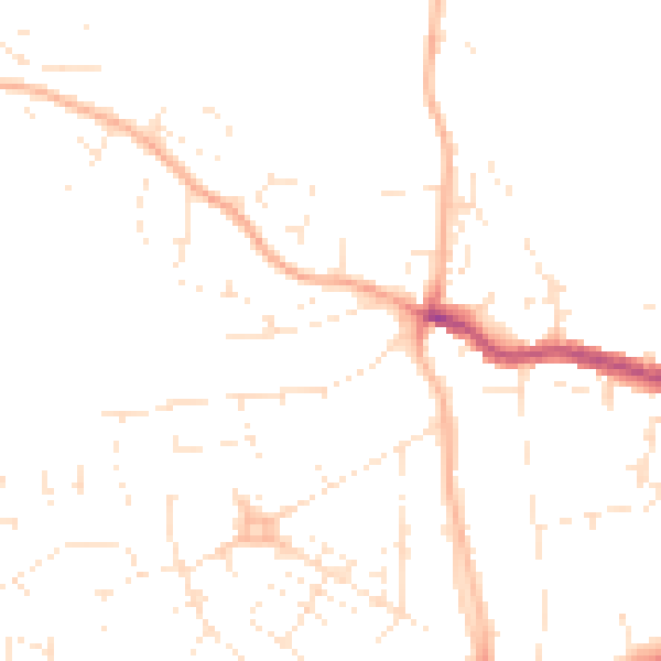 Daytime road noise heatmap for EX4 1RP