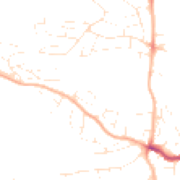 Daytime road noise heatmap for EX4 1SJ
