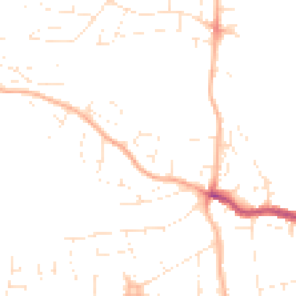Daytime road noise heatmap for EX4 1SW