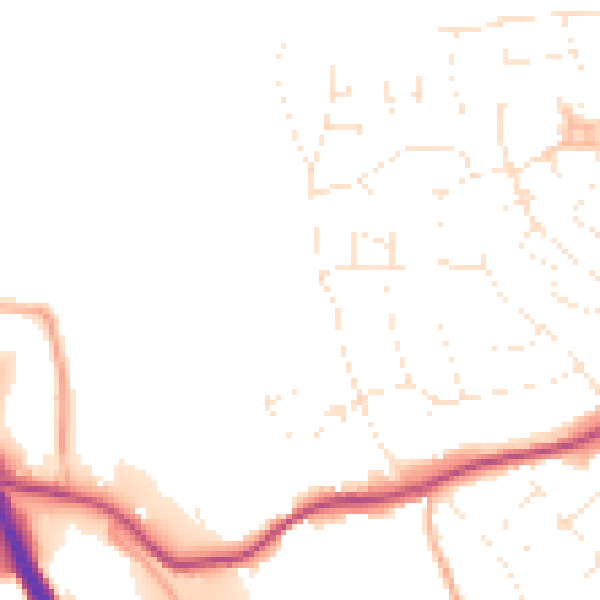 Daytime road noise heatmap for EX4 1TA