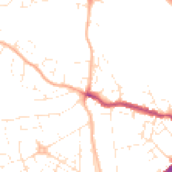 Daytime road noise heatmap for EX4 2BZ