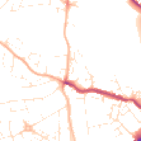 Daytime road noise heatmap for EX4 2QD
