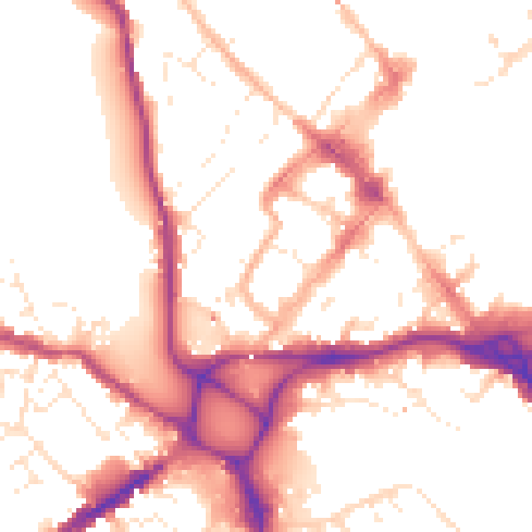 Daytime road noise heatmap for EX4 3AD
