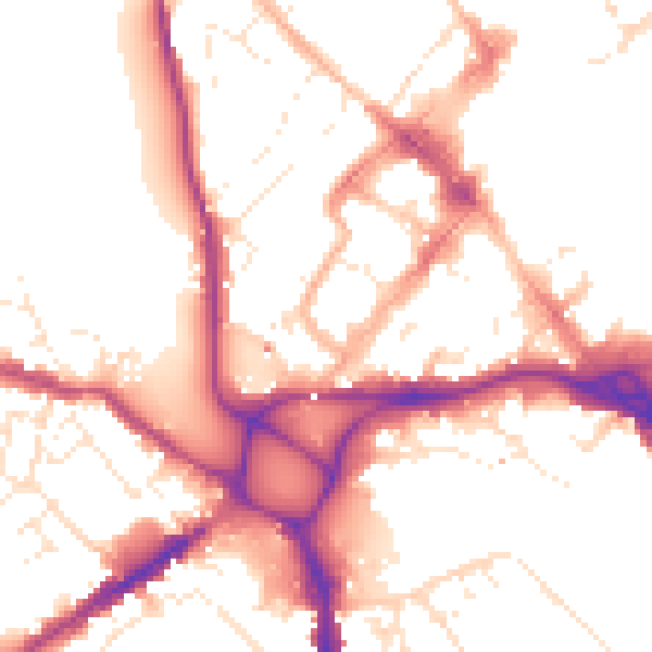 Daytime road noise heatmap for EX4 3AJ