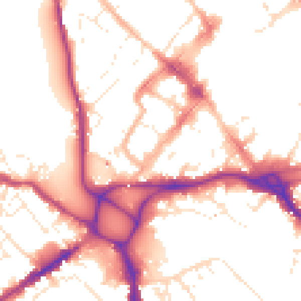 Daytime road noise heatmap for EX4 3AN