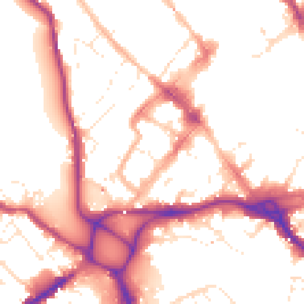 Daytime road noise heatmap for EX4 3AP