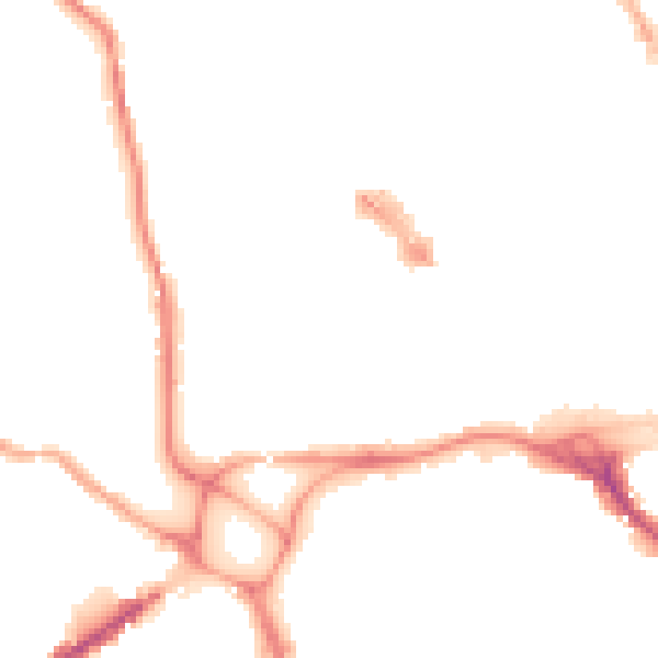 Night-time road noise heatmap for EX4 3AP