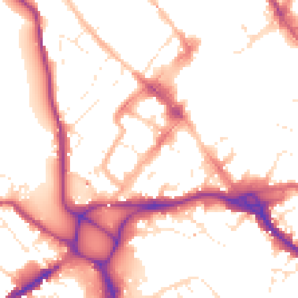 Daytime road noise heatmap for EX4 3AT