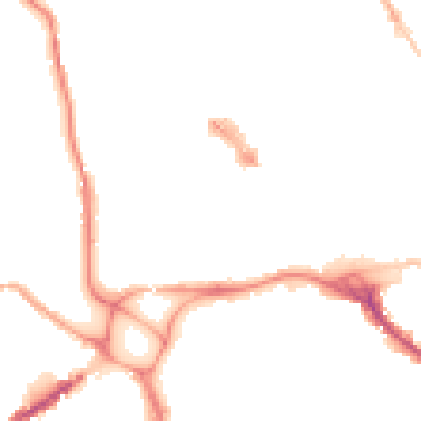 Night-time road noise heatmap for EX4 3AT