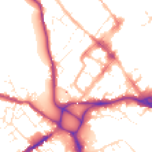 Daytime road noise heatmap for EX4 3BJ
