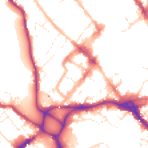 Daytime road noise heatmap for EX4 3BL