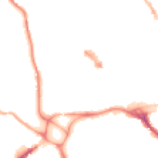 Night-time road noise heatmap for EX4 3BL