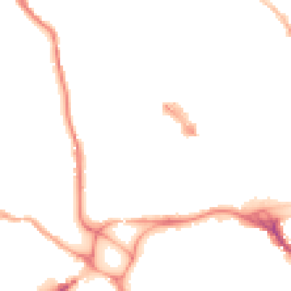 Night-time road noise heatmap for EX4 3BQ
