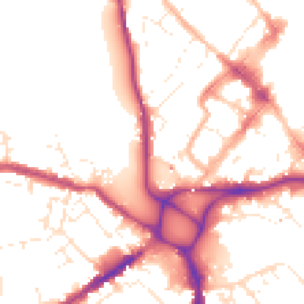 Daytime road noise heatmap for EX4 3BT