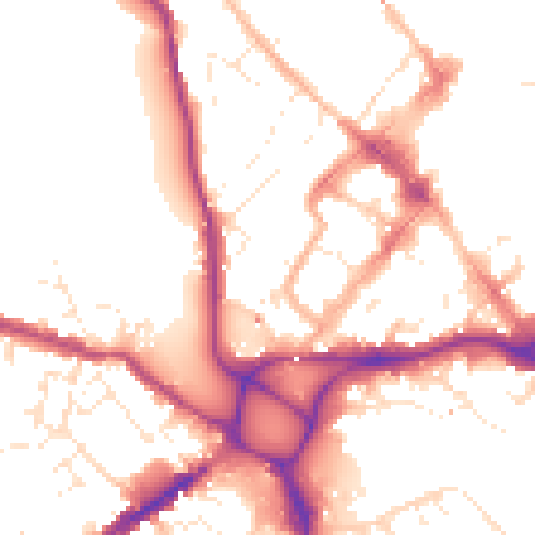 Daytime road noise heatmap for EX4 3BW