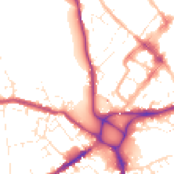 Daytime road noise heatmap for EX4 3BZ