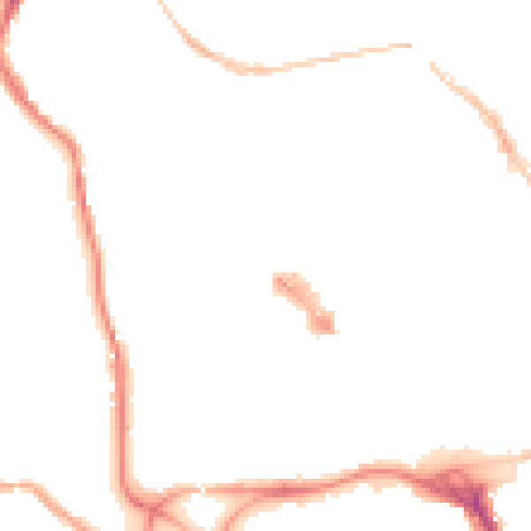 Night-time road noise heatmap for EX4 3EA