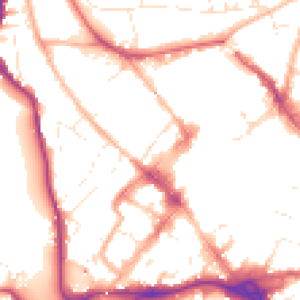 Daytime road noise heatmap for EX4 3ER