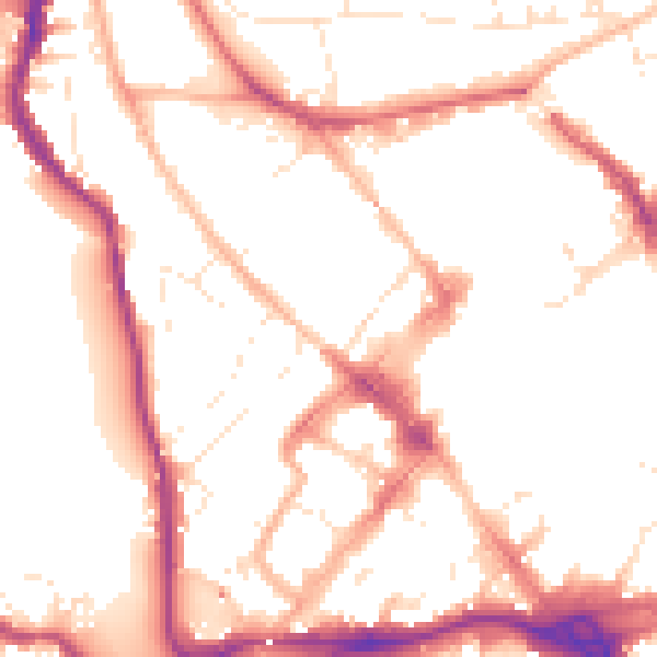 Daytime road noise heatmap for EX4 3ET