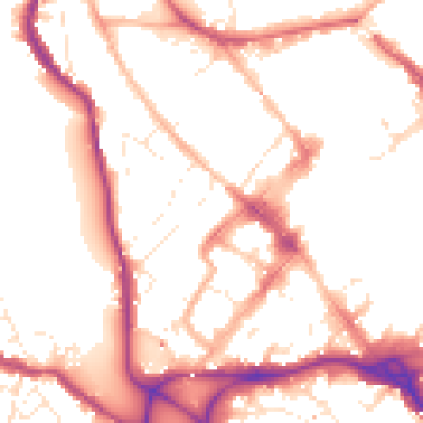 Daytime road noise heatmap for EX4 3EZ